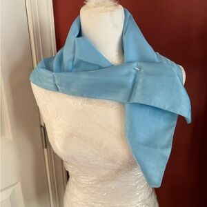 Elegant Blue Silk like Scarf